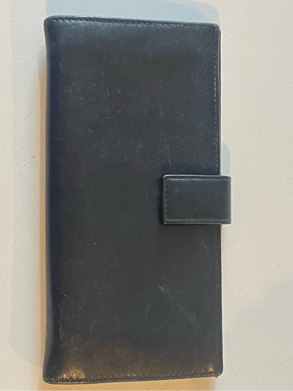 Salvatore Ferragamo Black Leather Long Double Side Card Holder